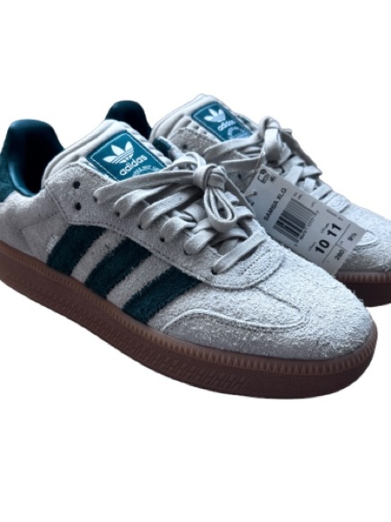 adidas Other - adidas Samba XLG Cream Suede with Dark Green Stripes and Gum Sole Size 10